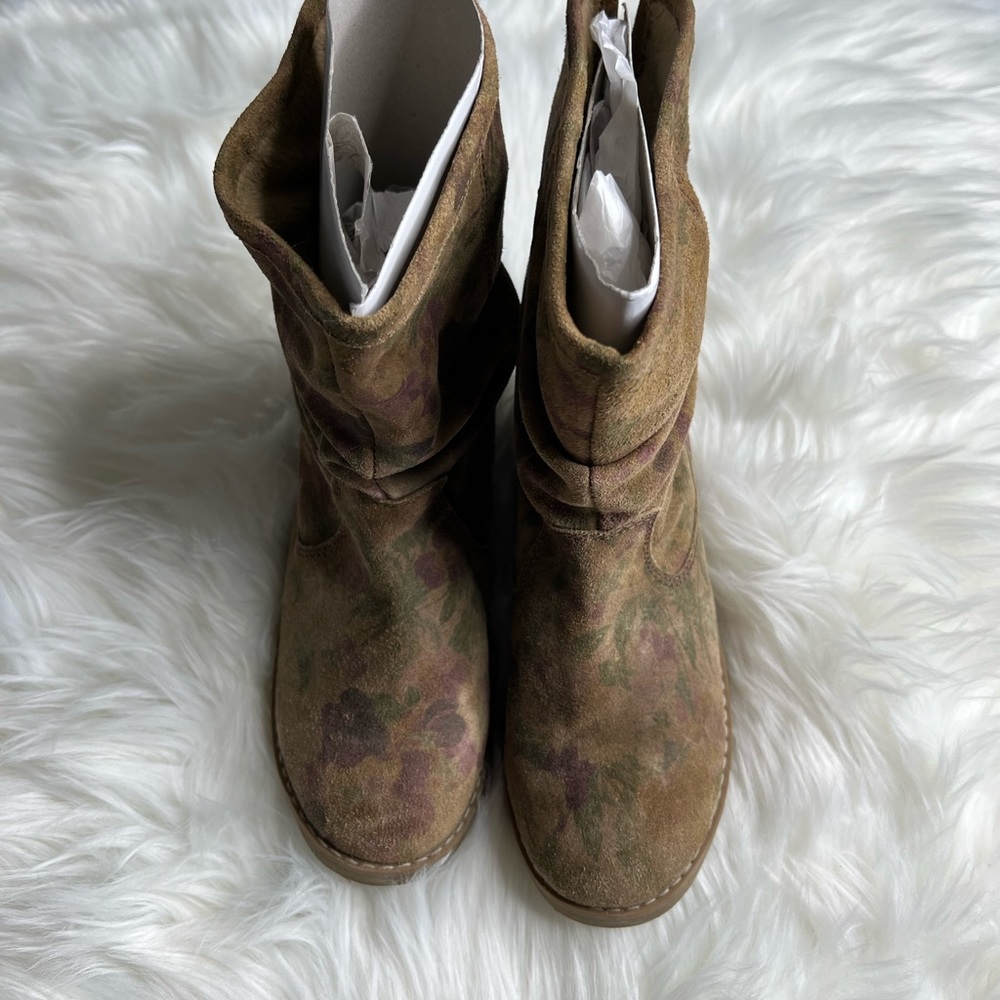 Coolway Brown Floral Suede Ankle Boots - Picture 2 of 8